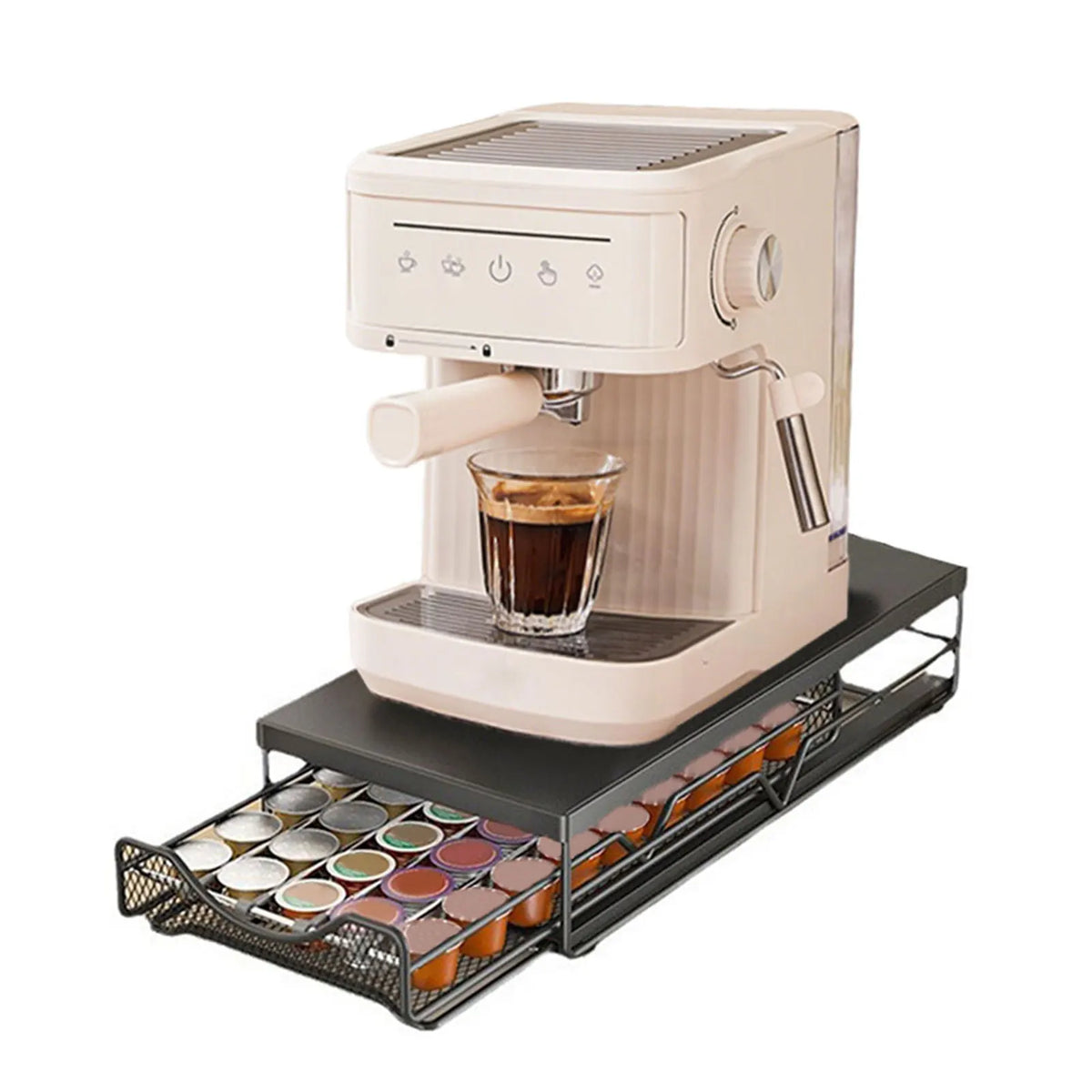 Metal Coffee Capsule Storage Drawer Holder Sliding Mesh
