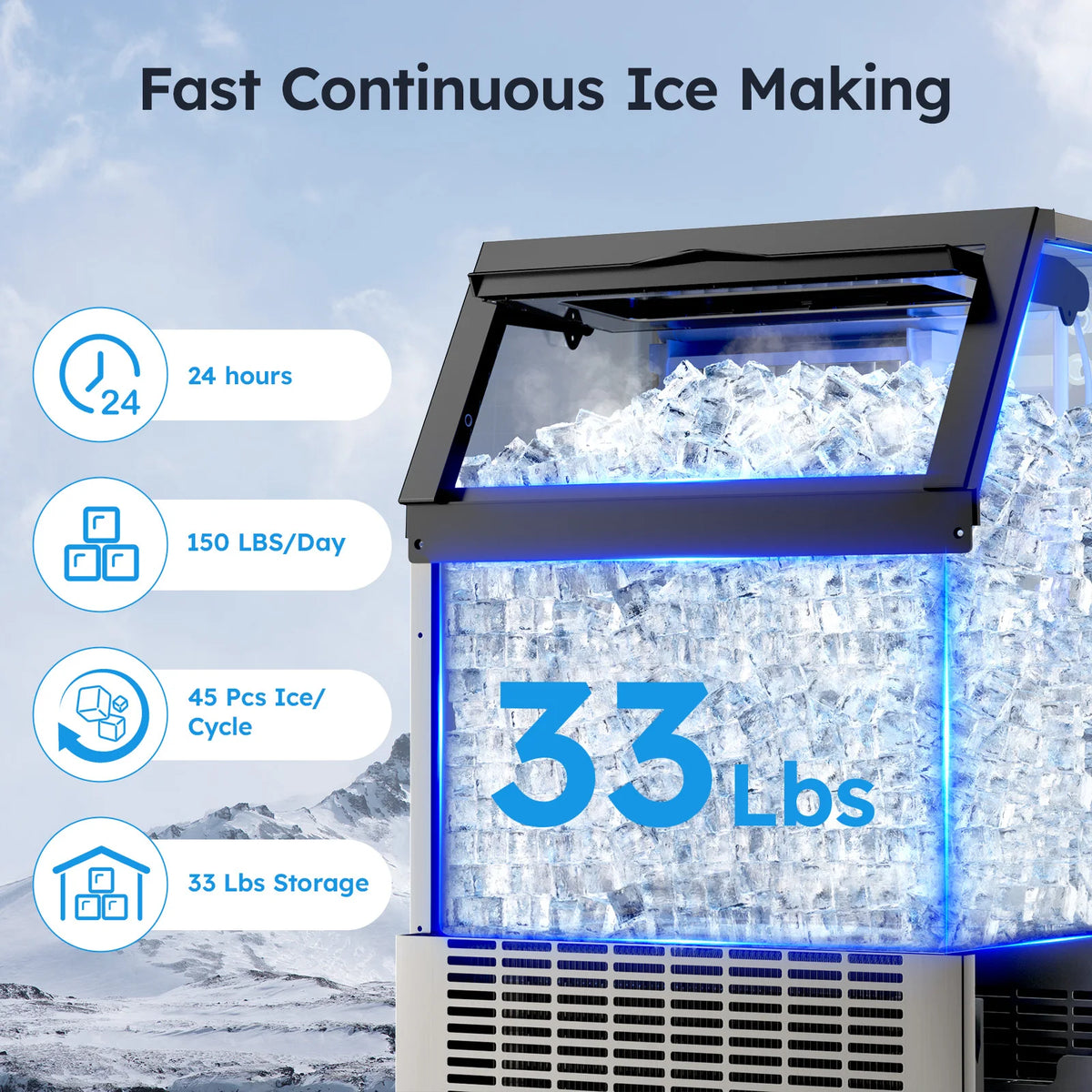 Commercial Ice Maker Machine Stainless Steel Under Counter