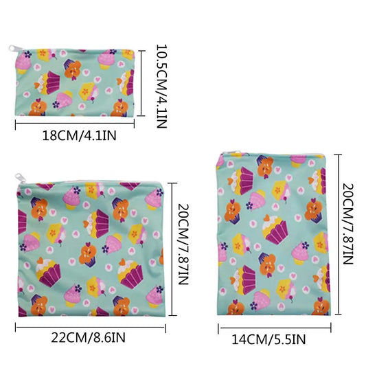 3pcs/Set Reusable Food Storage Bags Leakproof Freezer Bag