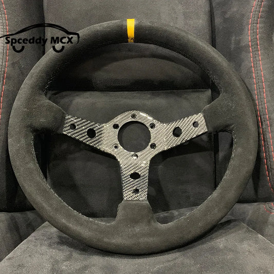 Spceddy Racing Suede Steering Wheel 14 Inch 350mm
