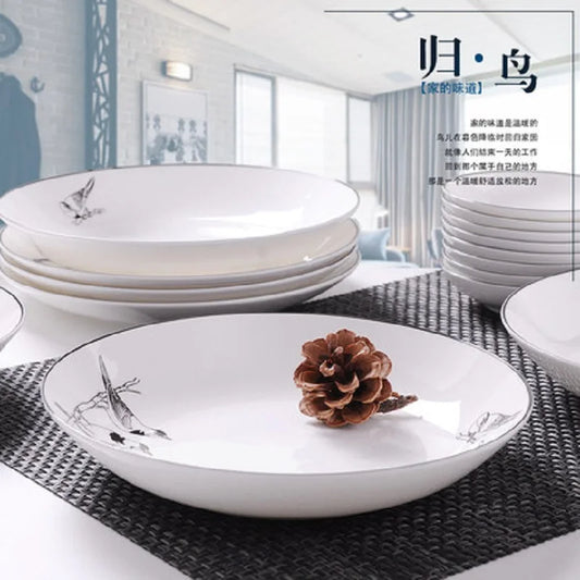 Bone China Dish Deep Plate Shallow Dish Creative