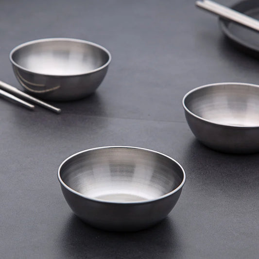 1pc Small Stainless Bowl Soy Sauce Dish Dessert