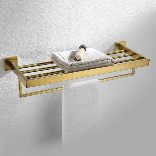 Gold Brushed Bathroom Hardware Towel Bar Rail Toilet