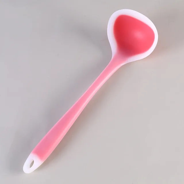Long Handle Silicone Soup Spoon Non-Stick Large Food