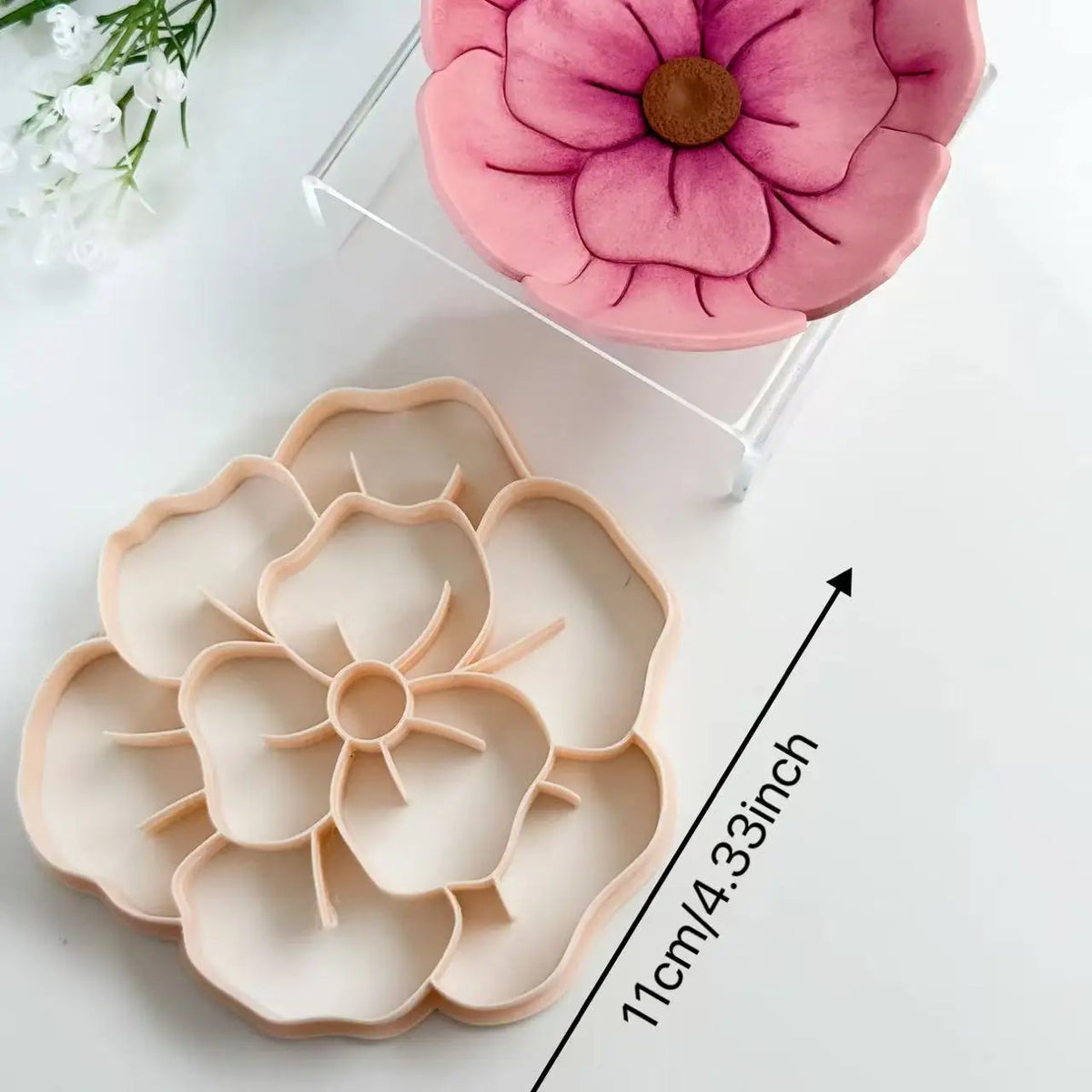 Daisy Polymer Clay Trinket Dish Cutter Shell Palm