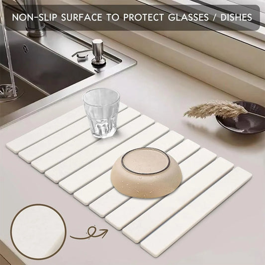 30x40cm Stone Dish Drying Mat Foldable Dish Drying