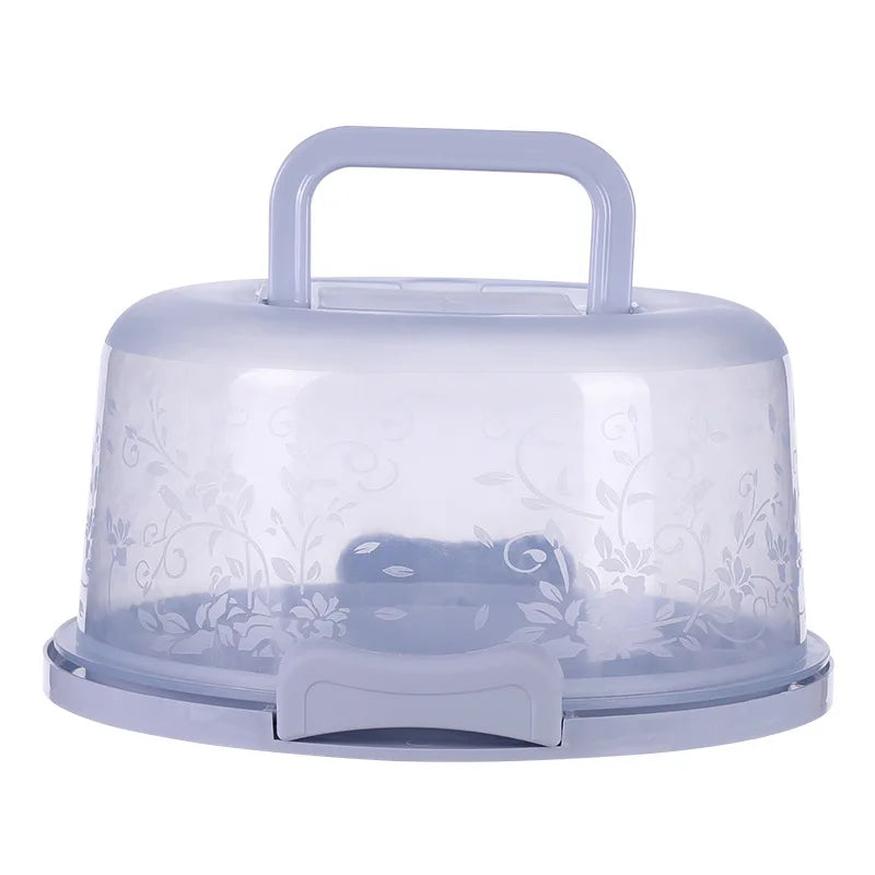 Plastic Round Cake Box Carrier Handle Pastry Storage