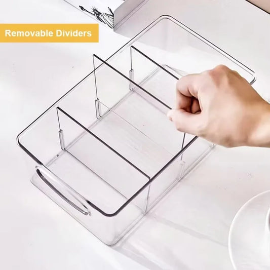 Removable Divider Plastic Pantry Storage Bins Organization