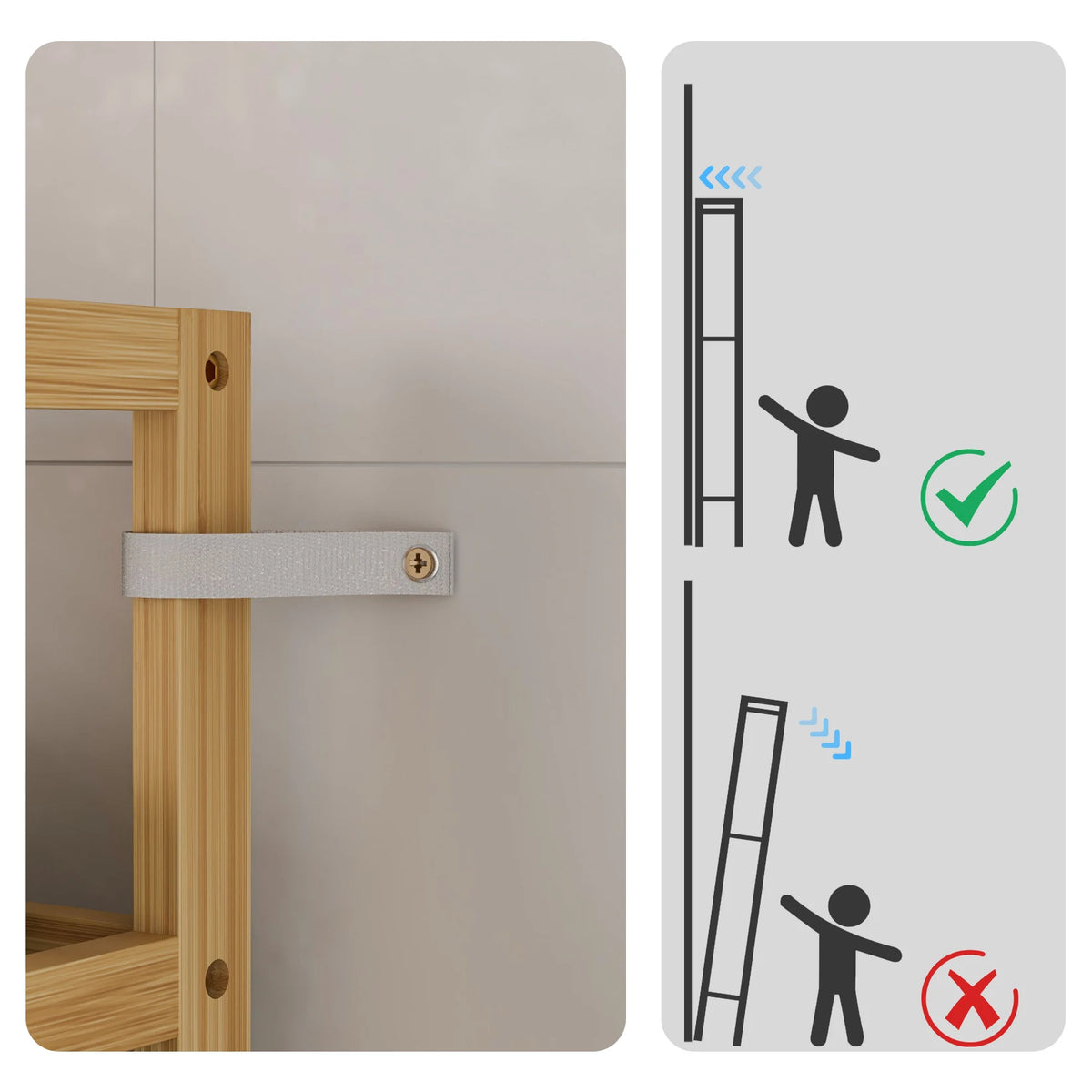6-Tier Freestanding Bamboo Bookcase Storage Shelf Bathroom