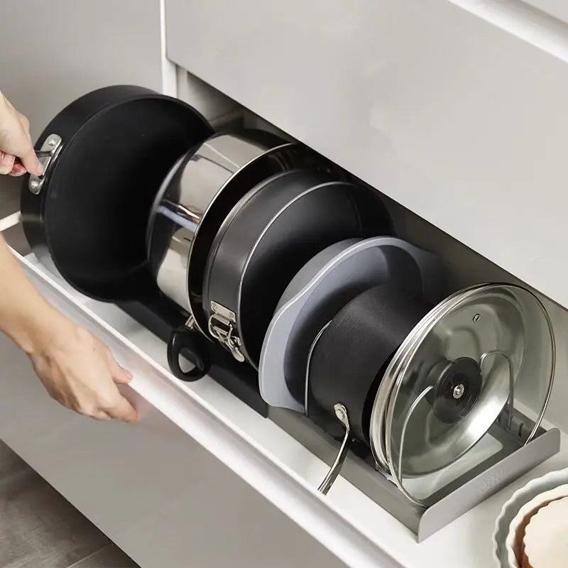 Expandable Stainless Steel Storage Rack Cabinet Holder Pan