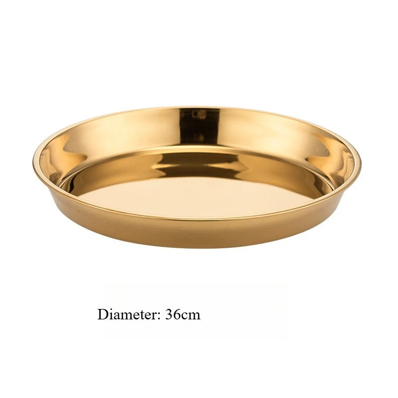 Food Grade Minimalist Gold Stainless Steel Dish Tray