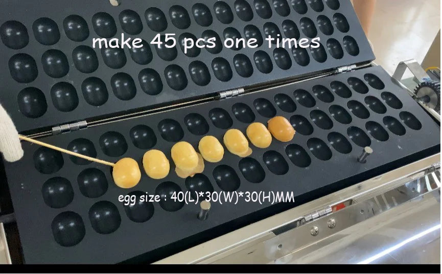 45-Hole Gas Non-Stick Egg Waffle Maker Bubble Waffle