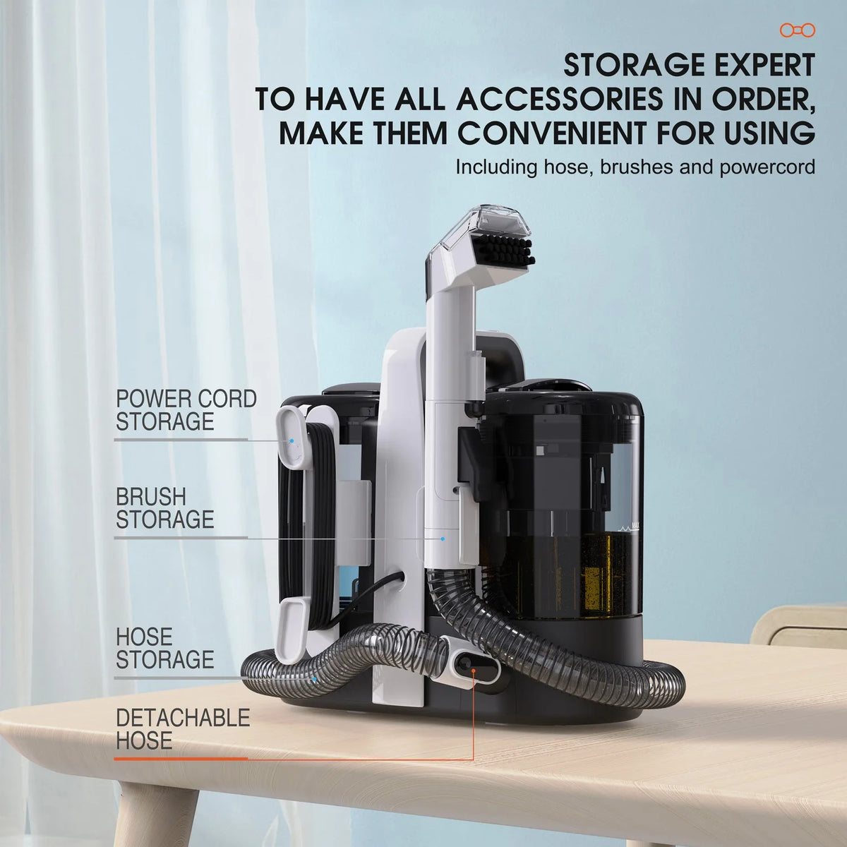 600w Wired Carpet Cleaner Sofa Cleaner Deep Clean