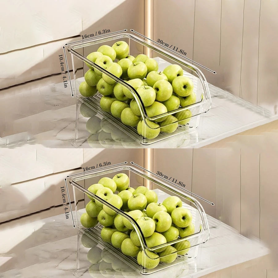 Clear Fridge Organizer Refrigerator Organizer Bins Handle Freezer