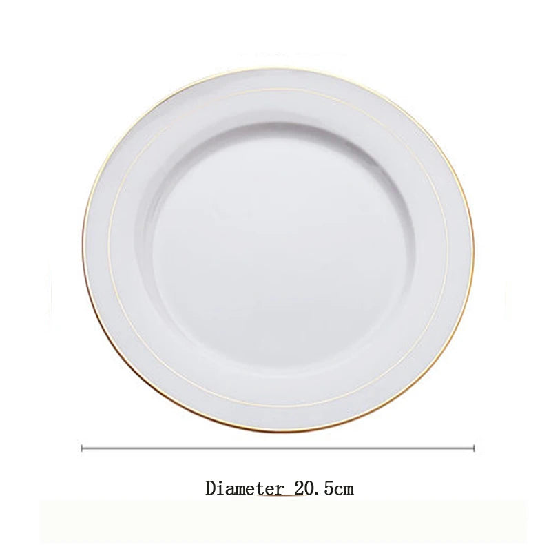 White Porcelain Dinner Plate Light Luxury Food Disk