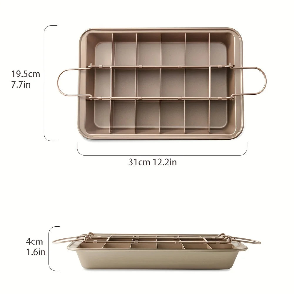 18 Grids Stainless Steel Loaf Pan Brownie Cake