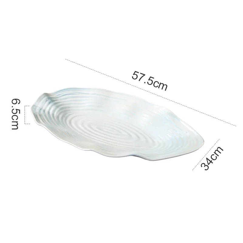 Irregular Ceramic Dinner Plate Restaurant Sashimi Seafood Fish