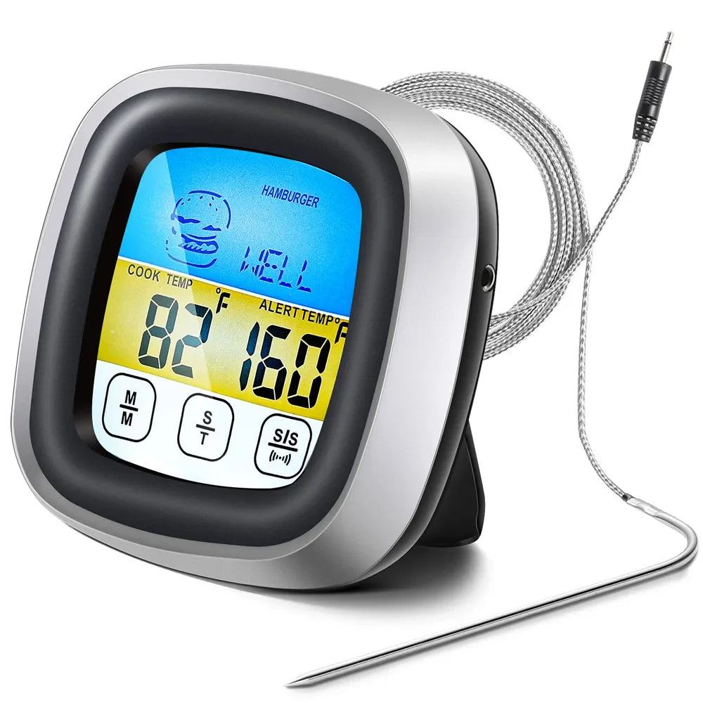 Digital Thermometer Probe Touch Screen Meat Barbecue Food