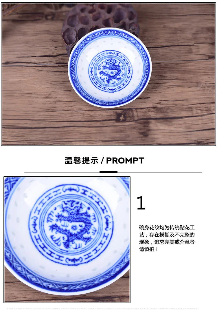 3pcs Inch Blue White Porcelain Flavor Dish Chinese