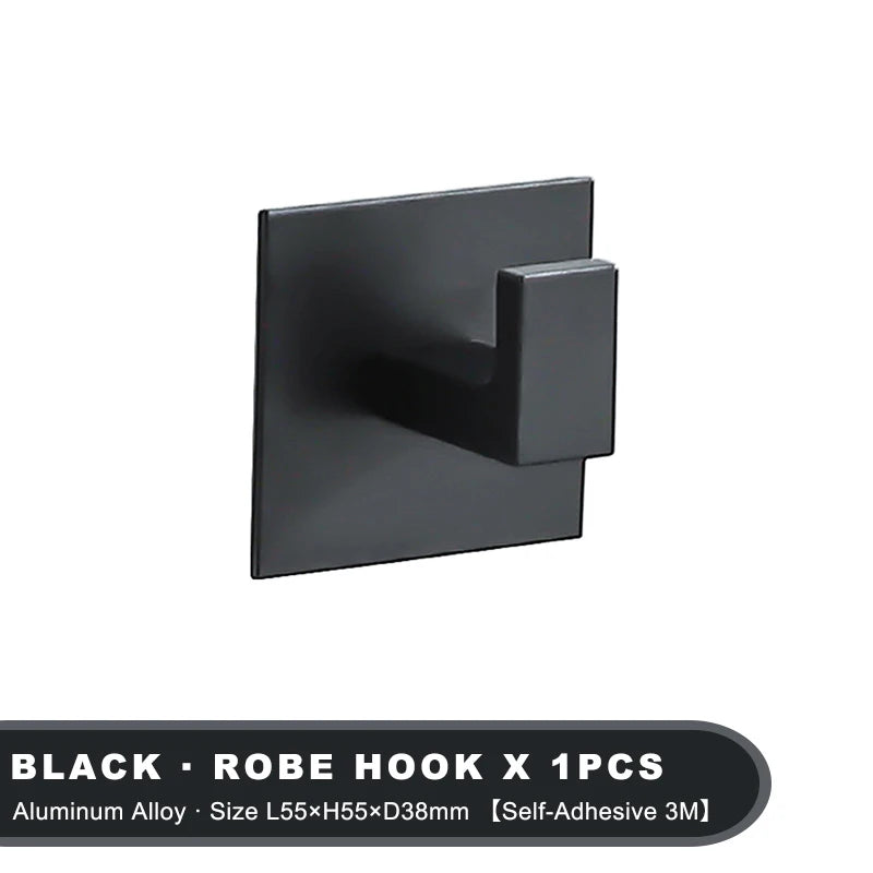 White Wall Hook Adhesive Towel Holder No Drill