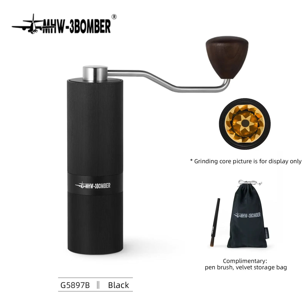 Mhw-3bomber Coffee Grinder Adjustable Settings Angle Core