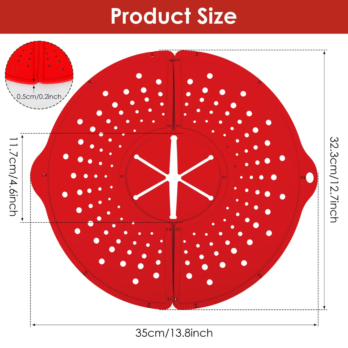Silicone Splatter Screen Foldable Heat-Resisting Oil Splash Guard