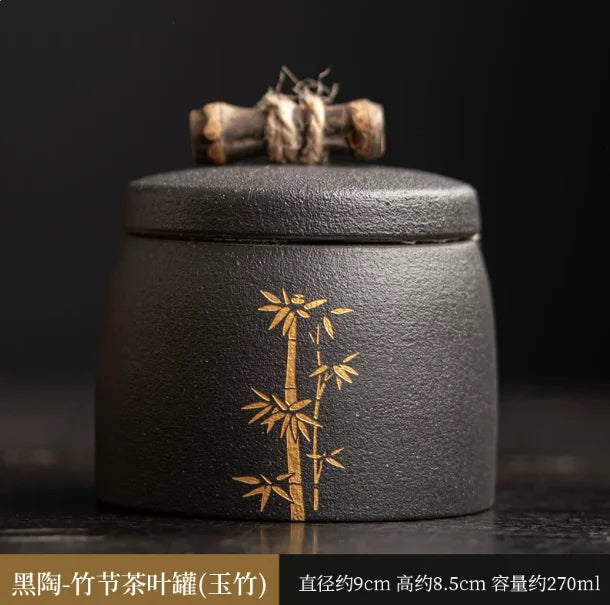 Small Sealed Jar Ceramic Tea Jar Tea Caddy