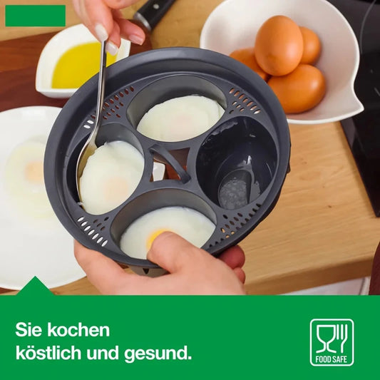 Four Compartment Egg Steamer Poached Egg Cooker Bowl