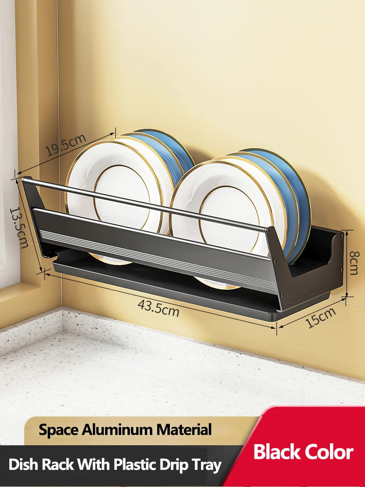 Wall Mounted Dish Drainer Dish Drying Rack Storage