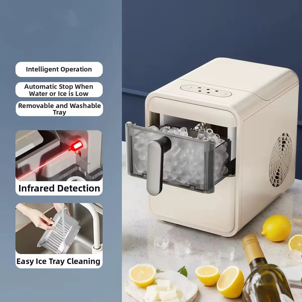 Mini Automatic Ice Maker Machine Compact Dorm/Office/Caf 15kg