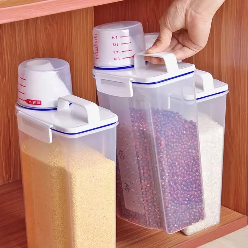 Sales 1pc Rice Grains Food Storage Canister Measuring