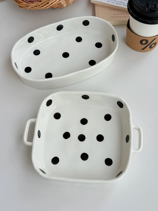 Hebden Style Creative Irregular Ceramic Diningware Black White