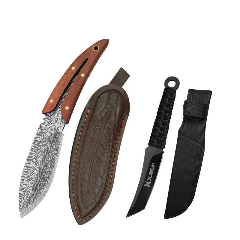 Stainless Steel Chef Knife Professional Boning Cleaver Wood