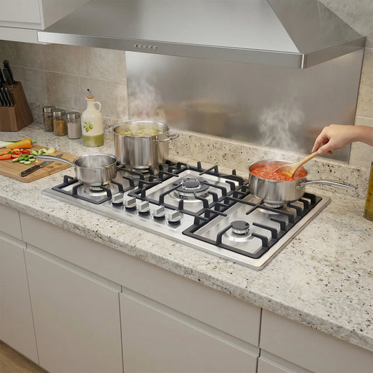 5-Burner Stainless Steel Gas Cooktop 3kw Max Output