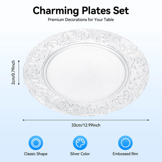 100pcs Charger Plates 13 Inch Round Charger Plates