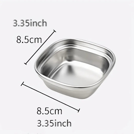 1pc Thickened 304 Stainless Steel Sauce Dish Small