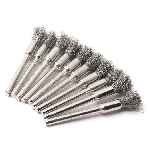 20pcs Steel Wire Brushes Dremel 3mm Shank Polishing