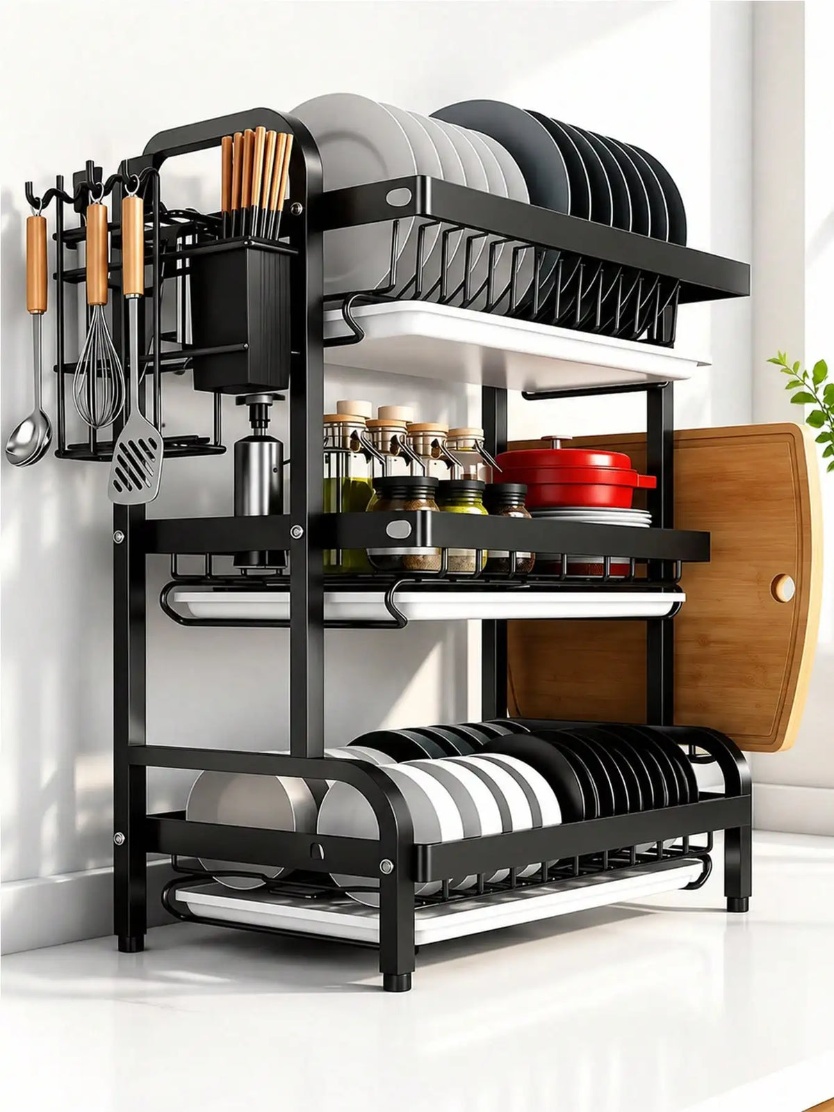 2-Tier Stainless Steel Dish Drying Rack Drainboard Rustproof