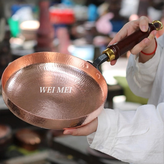 Handcrafted Copper Flat Pan Campfire Picnic Steak Plate