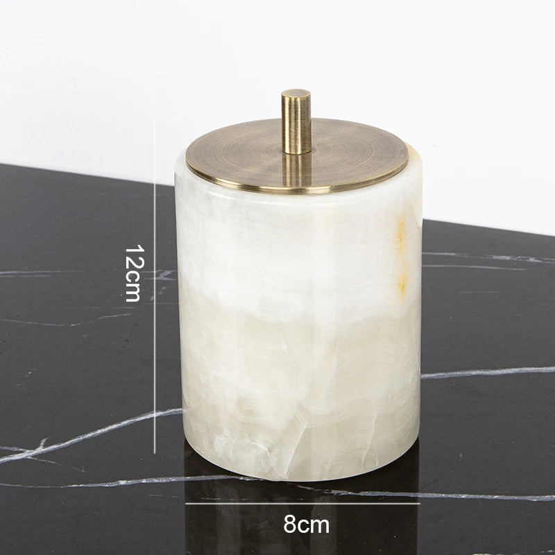 White Onyx Natural Marble Bathroom Luxury Soap Dispenser