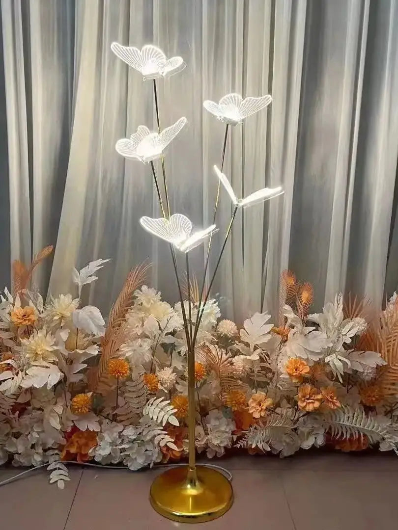 4/8pcs Wedding Acrylic Glowing Brush Butterflies Road Guide