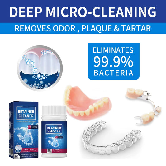 100pcs Denture Cleaner Tablets Retainer & False Tooth