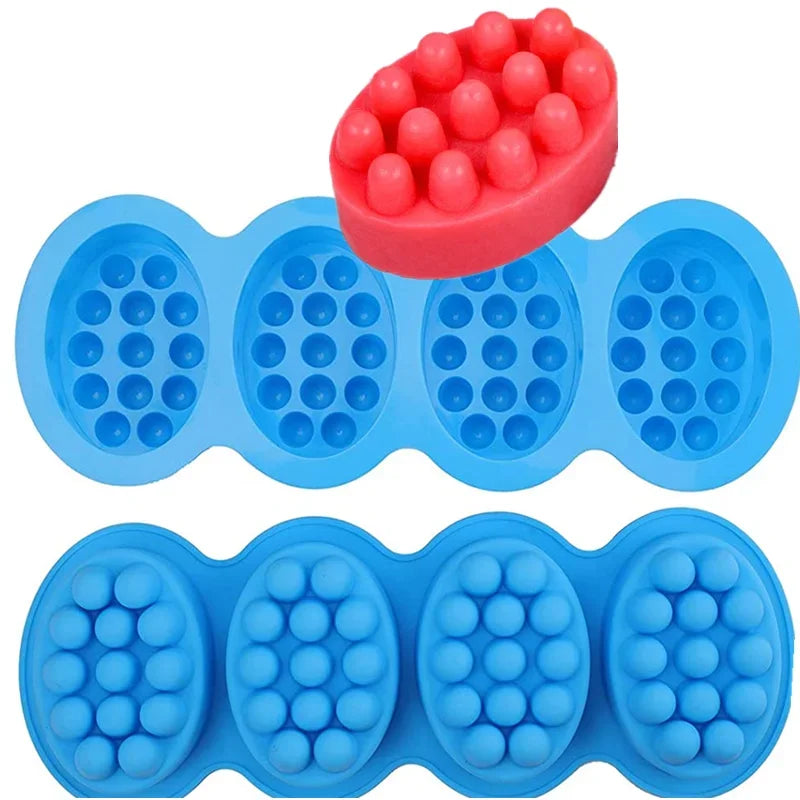 -Cavities Silicone Massage Soap Mold Oval Candy Making