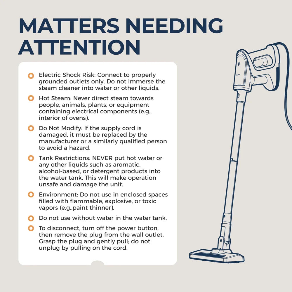 Rouny 11-In-1 Steam Mop Detachable Handheld Steamer 20s