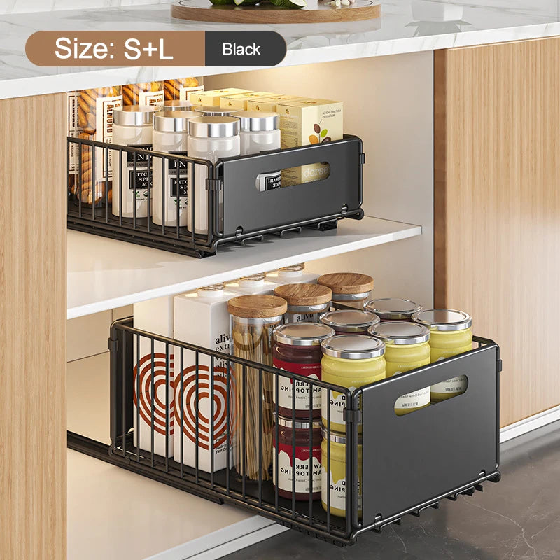 Storage Rack Pull Out Cabinet Organizer Slide Drawer