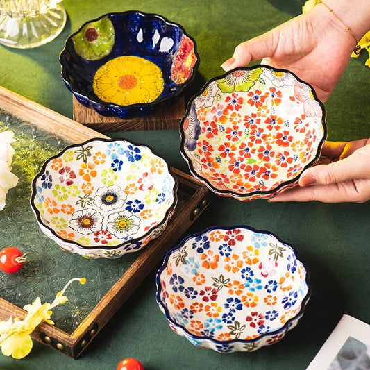 Ceramic Fruit Dessert Salad Bowl Plate Creative Retro