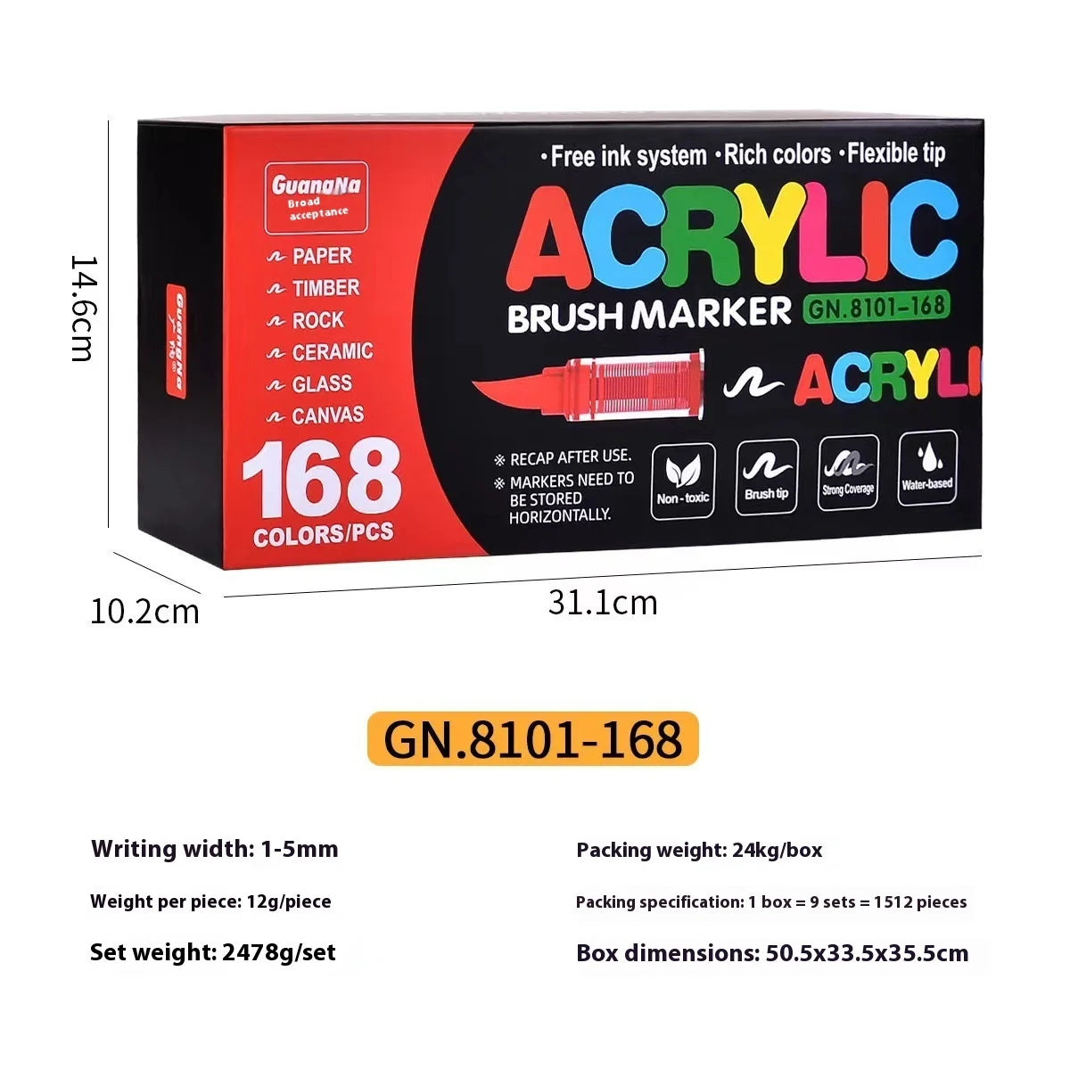 12-240 Colors Acrylic Paint Pens Pencil Brush Markers