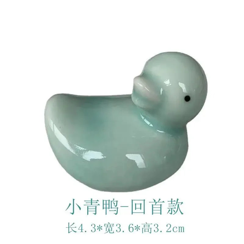1-5pcs Funny Duck Ceramic Crafts Chopstick Shelf Resturant