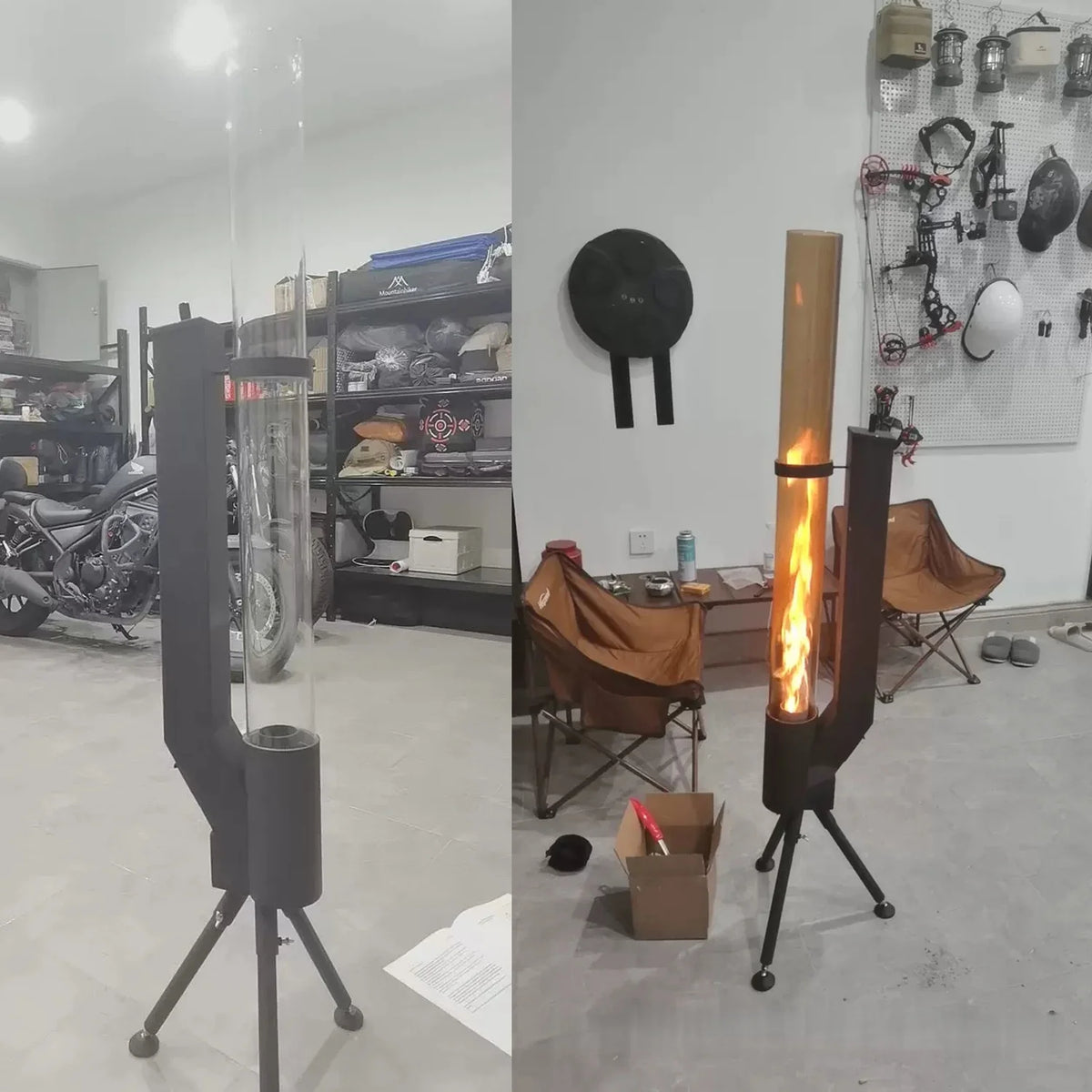Vertical Wood Burning Rocket Stove Courtyard Heating Stove