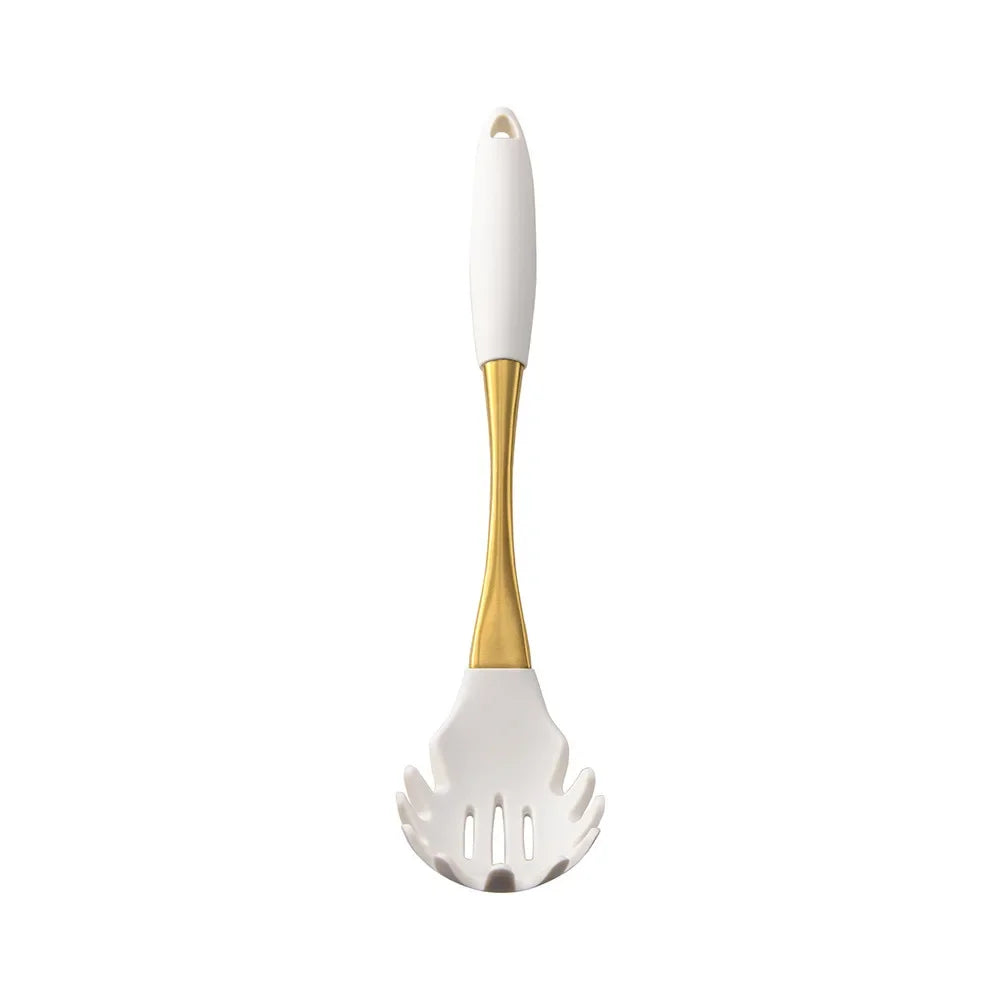 1pc Silicone Kitchenware Cooking Utensils White Gold Spatula